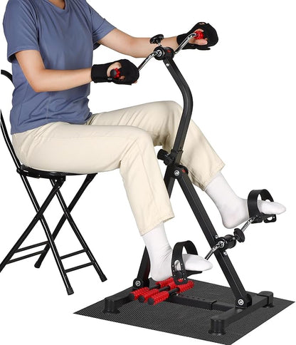 REAQER Pedal Exerciser Bike Hand Arm Leg and Knee Stroke Recovery Equipment for Seniors, Elderly physical therapy sit exercise