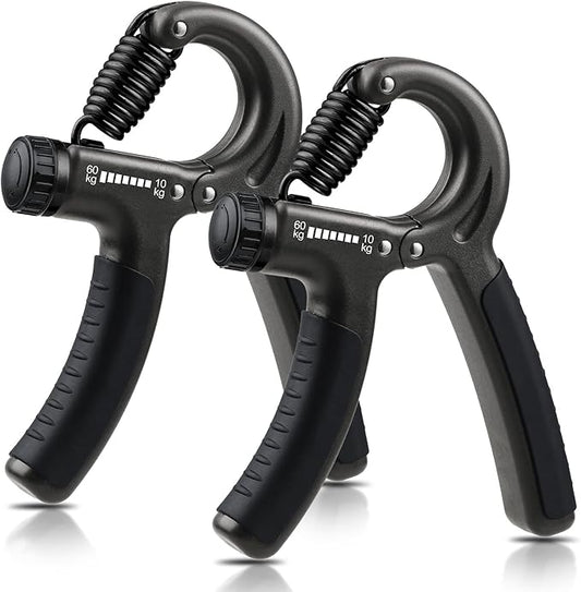 2 Pack Grip Strength Trainer, Hand Grip Strengthener, Adjustable Resistance 22-132Lbs (10-60kg), Forearm Strengthener, Perfect for Musicians Athletes and Hand Injury Recovery