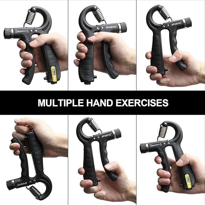 2 Pack Grip Strength Trainer, Adjustable Resistance 10-150 lbs Hand Gripper, Non-Slip Gripper, Hand Grip Strengthener for Muscle Building and Injury Recovery for Athletes