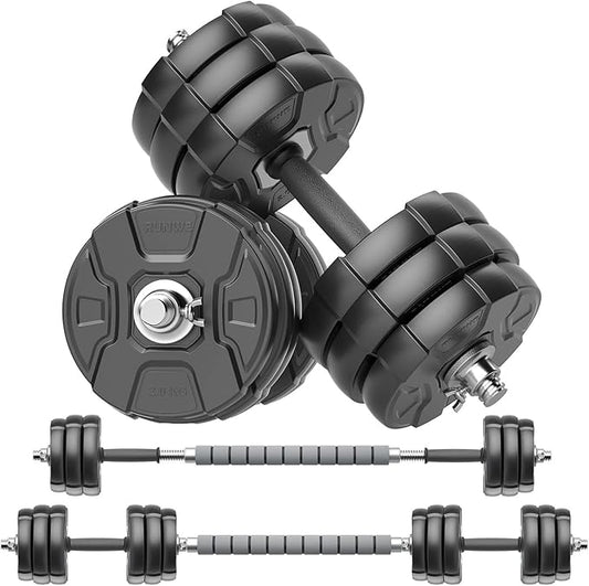 Heavy Adjustable Dumbbell Barbell Set - RUNWE 100 90 70 70 50 50 lb 1" Center 3-in-1 Adjustable