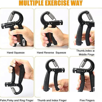 [Upgraded Version] Hand Grip Strengthener with Counter, Adjustable Resistance 10Lbs-132Lbs, Non-Slip Gripper for Wrist Strength, Forearm Exercise, Muscle Building and Injury Recoveries