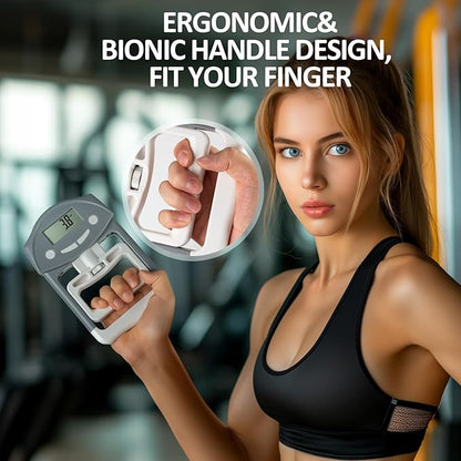 Grip Strength Tester, Hand Grip Dynamometer, Electronic Hand Grip Strength Tester Grip Strengthener Hand Exerciser Meter Digital Hand Grip Training Gauge 220 Lbs / 99 Kgs for Sports, School, Office and Home Use