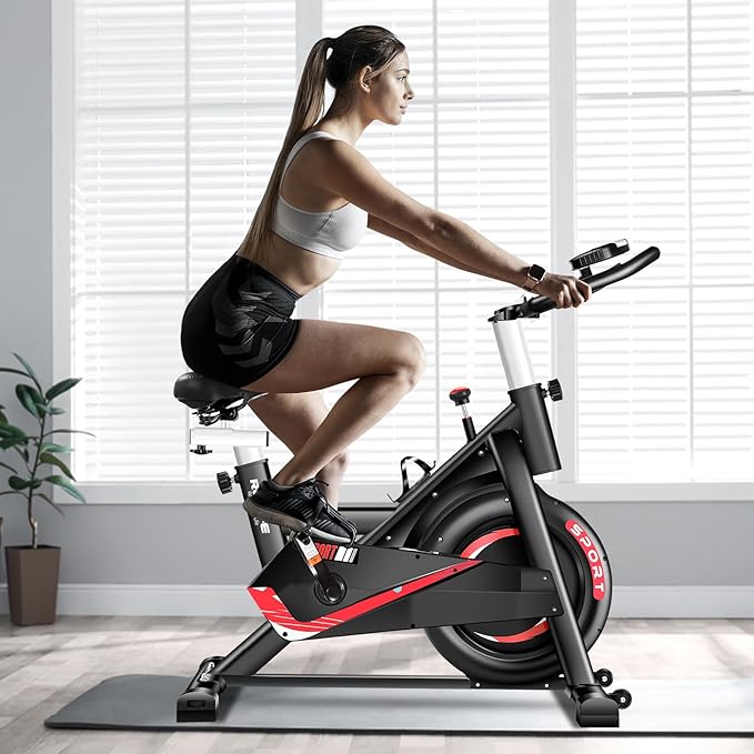 RELIFE REBUILD YOUR LIFE Exercise Bike Indoor Cycling Bike Fitness Stationary All-inclusive Flywheel Bicycle with Resistance for Gym Home Cardio Workout Machine Training New Version