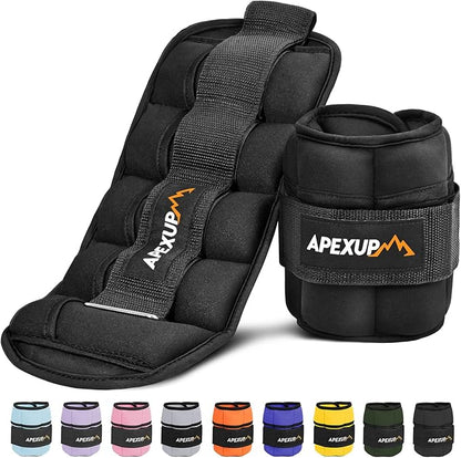 APEXUP 7 lbs/Pair Adjustable Ankle Weights for Women and Men, Modularized Leg Weight Straps for Yoga, Walking, Running, Aerobics, Gym