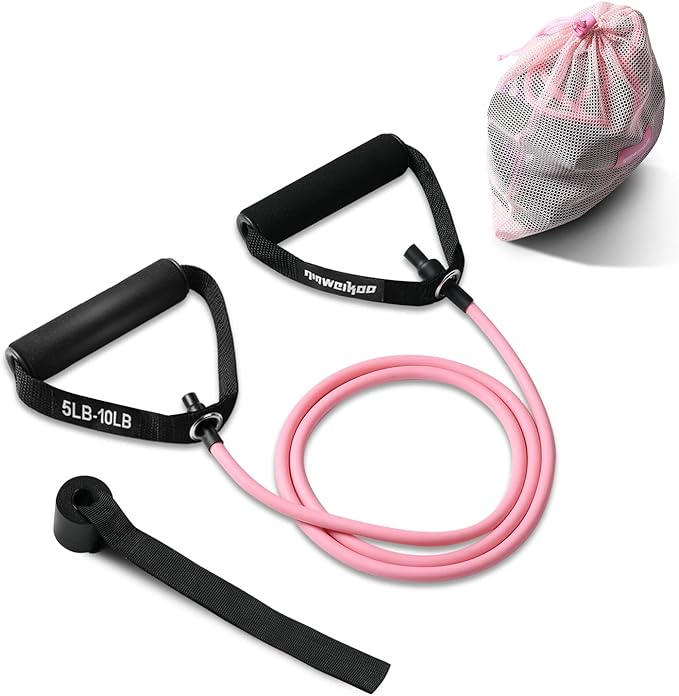 Resistance Exercise Band with Handles, Workout Band Weight Band for Physical Therapy,Strength Training Home Gym Fitness,with Door Anchor & Storage Bag.