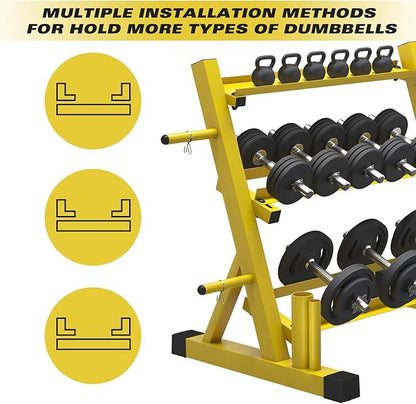 Dumbbell Rack Multifunctional Weight Stand for Home Gym Suitable for Storage of Dumbbell, Weight Plates, and Curl Bar