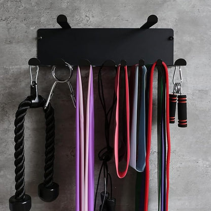 Multi-Purpose Gym Equipment Storage Rack Resistance Bands Storage Hanger Barbell Rack Heavy Duty Gym Rack for Exercise Bands, Lifting Belts and Jump Ropes