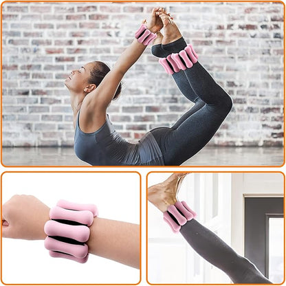 Adjustable Ankle Weights for Women Men Kids, Biupky 1 Pair 2 lb Wrist Weights Sets for Women, Strength Training Wearable Leg Weights for Yoga, Gym, Dance, Walking, Workout