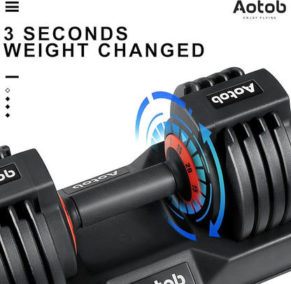 AOTOB 25/55 lbs (Pair) Adjustable Dumbbell Set