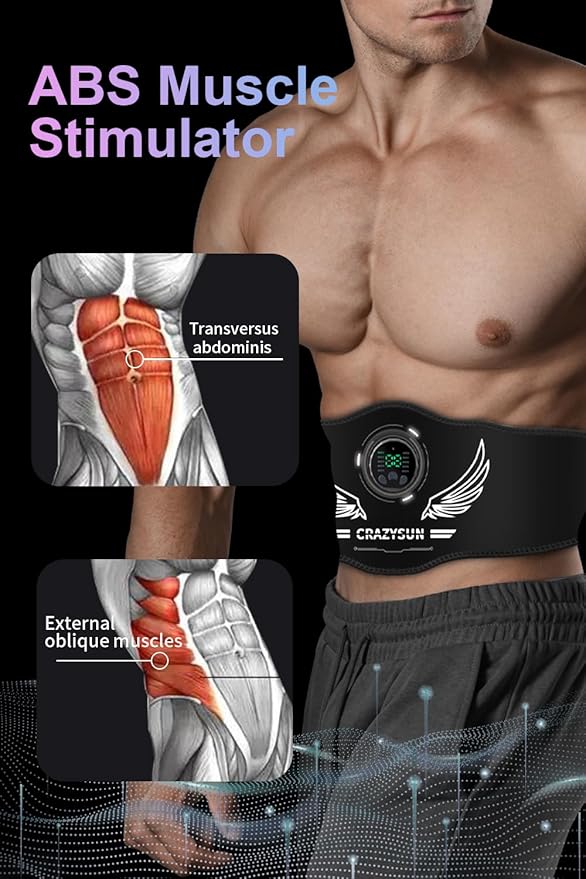 Ab Stimulator Belt, Tactical x Abs Stimulator Muscle Toner Home Office Workout Equipment for Abdomen