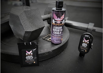 IRON AMERICAN Liquid Chalk - No-Mess Long-Lasting Grip Chalk for Weightlifting, Gymnastics, Rock Climbing, and Fitness Training - Advanced Hand Chalk for Gym