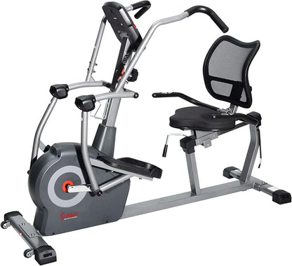 Sunny Health & Fitness Elite Recumbent Cross Trainer & Elliptical Machine with Arm Exercisers, Easy Adjust Seat, with Exclusive SunnyFit® App Enhanced Connectivity