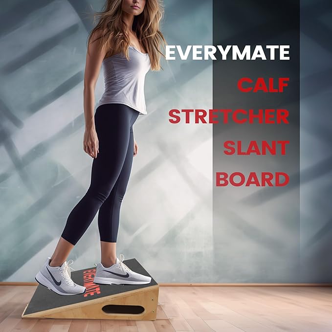 Squat Slant Board Calf Stretcher, Squat Wedge, Slant Board for Squats, Non-Slip Heel Elevated Squat Wedge Block for Weightlifting and Calf Stretching, Knees Over Toes Equipment