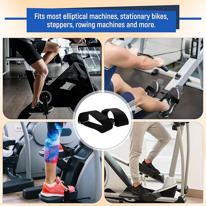 Universal Elliptical Machine Pedals Straps Trainer Straps Leg Training Adjustable Easy to Install for Fitness Home Sports Office Accessories