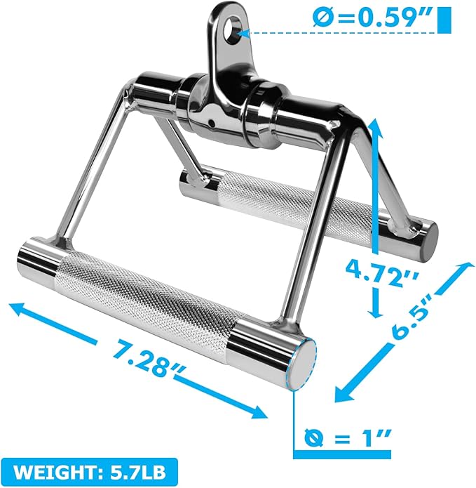 A2ZCARE LAT Pull Down Cable Machine Attachment - Cable Machine Accessories for Home Gym with Multi Option: V-Handle, D-Handle, V-Shaped Bar, Snap Hook, and Rotating Bar