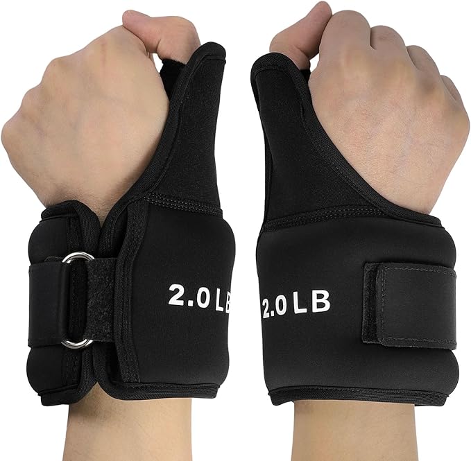 Wrist Weights Hand Weight Sets with Thumb Lock, Soft Iron Fillin Arm Ankle Weights for Women Men Running Strength Training Yoga and Aerobics Exercises 1lbs*2/2lbs*2