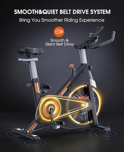 HT1 magnetic resistance exercise bike for home - multi-level resistance adjustment, comfortable seat design, suitable for efficient fitness training for all ages