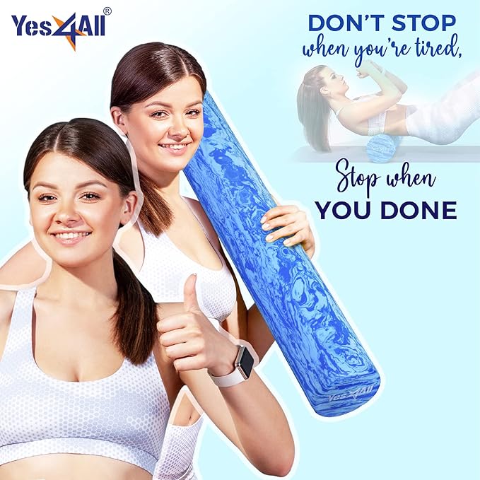 Yes4All EVA Medium Density Foam Roller for Back - Round Back Roller for Exercise, Yoga & Pilates 12/18/24/36 inch