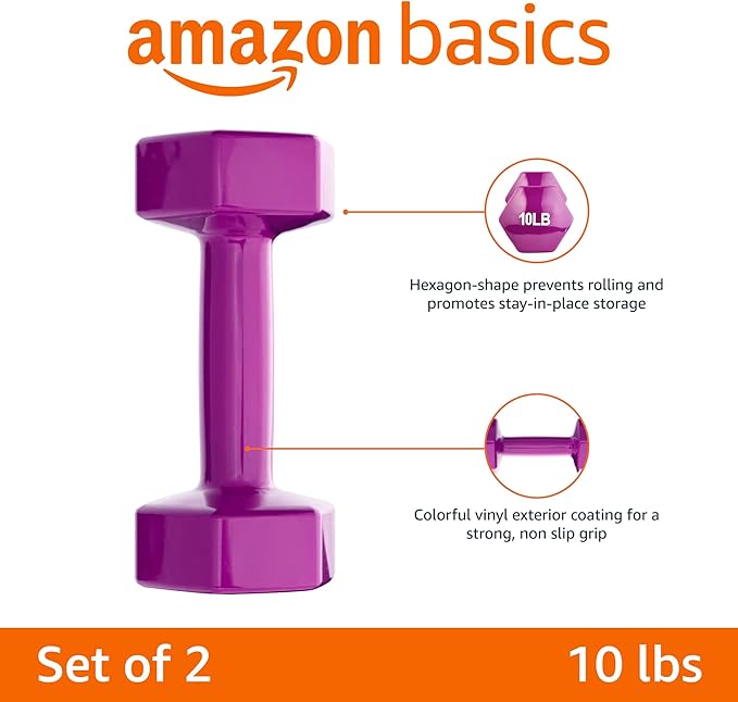 Amazon Basics Vinyl Coated Dumbbell Hand Weights