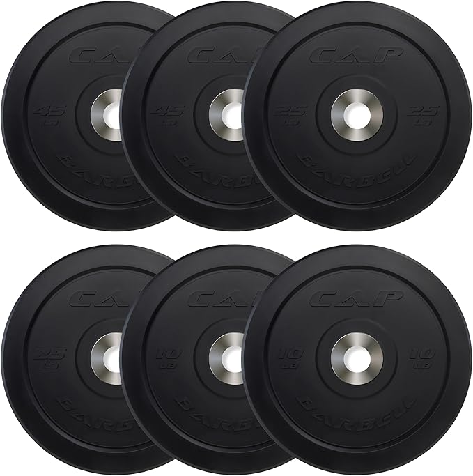 CAP Barbell 2-Inch Olympic Bumper Plate Weight Set | 100-370 lbs | Multiple Options