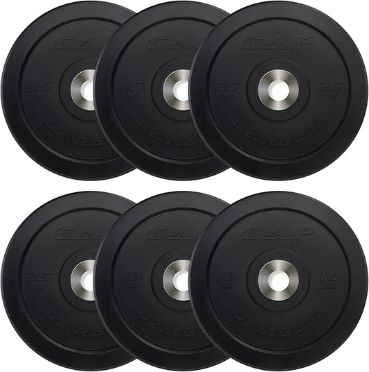 CAP Barbell 2-Inch Olympic Bumper Plate Weight Set | 100-370 lbs | Multiple Options