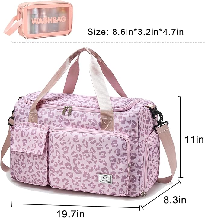 Small Gym Bag for Women, Travel Duffle Bag Carry On Weekender Bag with Shoe Compartment