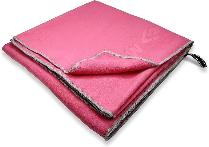 Flow Hydro Sport Towel - Microfiber Quick Dry Swimming Towels for Swim, Pool, Triathlon, and Other Water Sports in Medium, Large, Extra Large, and Hooded Sizes (Pink, Medium (48" x 24"))