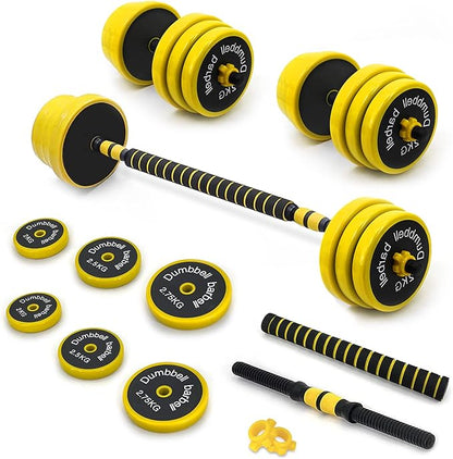 VIVITORY Dumbbell Sets Adjustable Weights, 44 to 66 Lbs, Free Weights Dumbbells Set with Connector, Neoprene Coating Adjustable Dumbbell Set, Dumbbells Weights Set for Home Gym, Cast Iron, Matte Finish