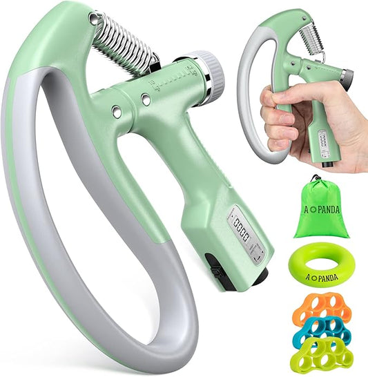 Hand Grip Strengthener, AOPANDA Hand Grip Strengthener, Strengthens Forearms. Includes Finger Strengthener, Hand Grip Strengthener Hand Weighted Rings to Help Reduce Hand Fat.