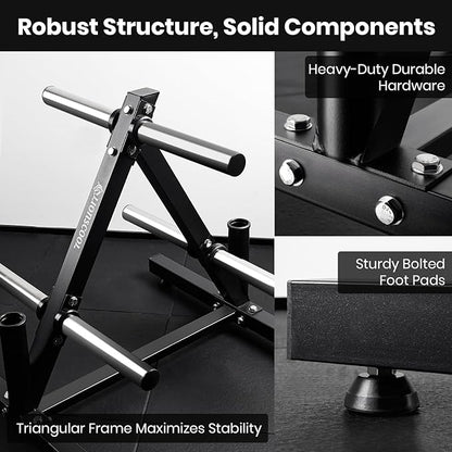 LIONSCOOL 2-Inch Olympic Weight Plate Tree and 2 Barbell Holders, Bumper Plate Storage Rack with Optional Wheels, 650LBS/1000LBS Weight Capacity Available