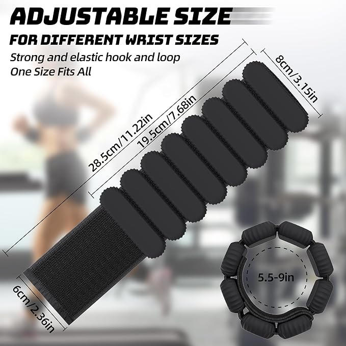 Ankle Weights for Women,Adjustable Ankle and Wrist Weights for Women 2 Lbs Set of 2 (1 Lb Each),Wearable Wrist Leg Arm Weights for Walking Yoga Pilate Barre Gym