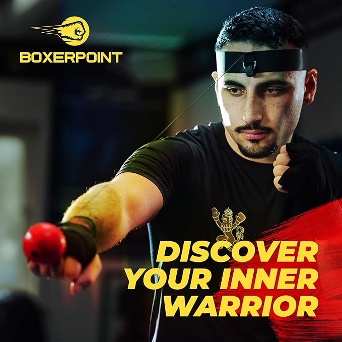 Boxing Reflex Ball for Adults and Kids - React Reflex Balls on String with Headband, Carry Bag and Hand Wraps - Improve Hand Eye Coordination, Punching Speed, Fight Reaction