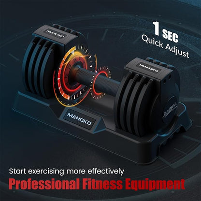 Mangko Adjustable Dumbbell 25LB Single Dumbbell Weight, 5 in 1 Weight Dumbbell with Anti-Slip Metal Handle, Suitable for Home Gym Exercise Equipment