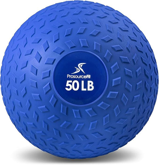 ProsourceFit Slam Medicine Balls 5, 10, 15, 20, 25, 30, 50lbs Smooth and Tread Textured Grip Dead Weight Balls for Strength and Conditioning Exercises, Cardio and Core Workouts