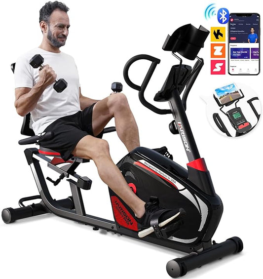 HARISON Magnetic Recumbent Exercise Bike with Arm Exerciser, Recumbent bikes for Adult and Seniors, Recumbent Exercise bike for Home 400 lbs Capacity