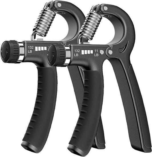 FLYFE Grip Strength Trainer, Plastic, 2 Pack / 5 Pack, 11-132 lbs, Forearm Strengthener, Hand Squeezer Adjustable Resistance, Hand Grip Strengthener for Muscle Building and Injury Recovery