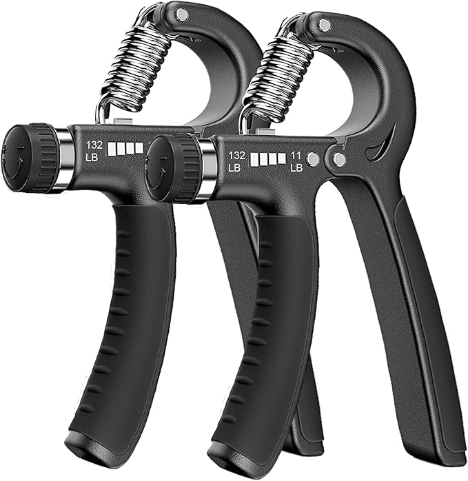 FLYFE Grip Strength Trainer, Plastic, 2 Pack / 5 Pack, 11-132 lbs, Forearm Strengthener, Hand Squeezer Adjustable Resistance, Hand Grip Strengthener for Muscle Building and Injury Recovery