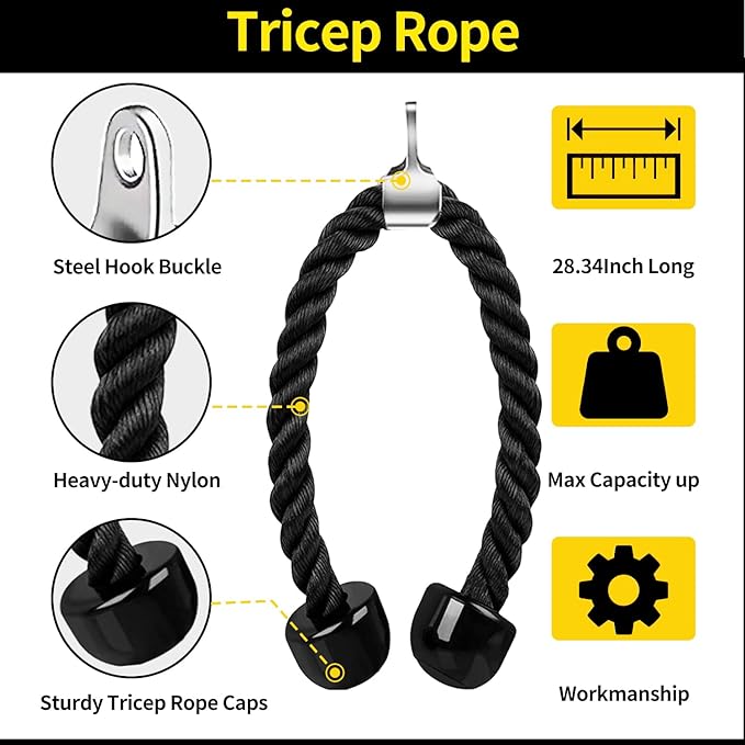 Tricep Press Down Cable Machine Attachment