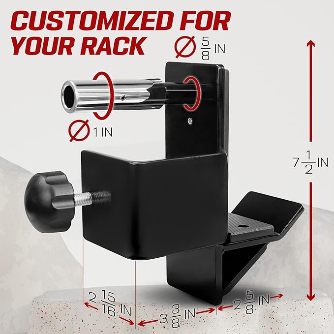 Yes4All Attachments Capacity 1000 LBS for 2x2" Tube, 1" Hole Power Cage including J-Hook, Spotter Arm, Dip Bar for Squat Rack