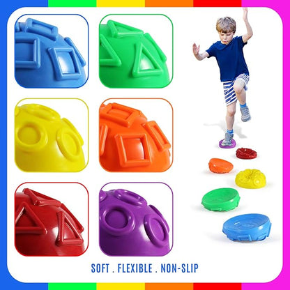 Yes4All Hedgehog Balance Pods for Exercise, Core Body Balancing, Balance Pods for Kids & Adults with Hand Pump - Set of 6