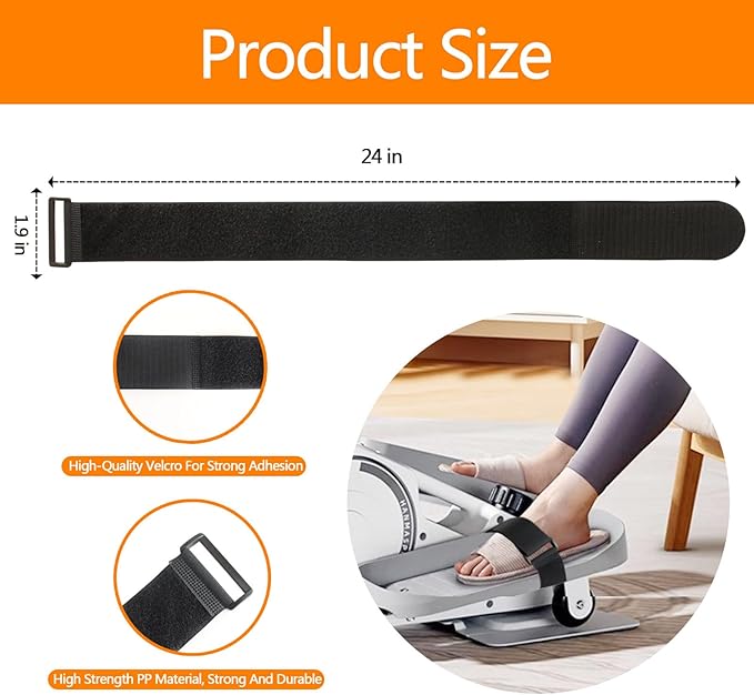 Elliptical Machine Pedals Straps Trainer Straps Leg Adjustable Pedal Straps Suitable for Ellipse Leg Exerciser Home Office Sports Accessories 6 PCS