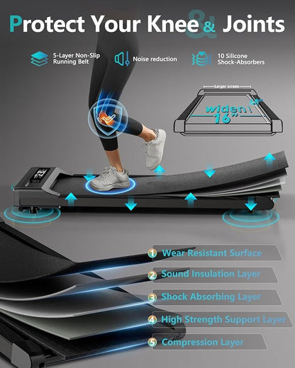 Walking Pad Under Desk Treadmill for Home Office with Remote Control, 2 in 1 for Walking and Jogging, Portable Walking Pad Treadmill Under Desk, Desk Treadmill in LED Display.