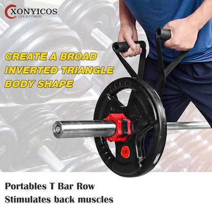 Gym Portable T Bar Row Straps Handle for Olympic Bars Barbell Grips Landmine Attachments Home Gym Equipment for Build Arm Shoulder Back Muscles, Strength Training Equipment Accessories