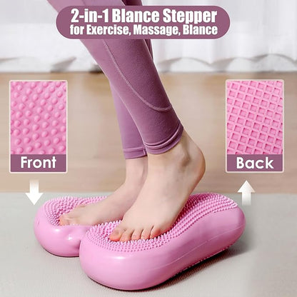 Inflatable Steppers for Exercise at Home, Mini Air Stepper, Stair Stepper for Girls Workout, Foot Massage Balance Board for Yoga Training, 220LB Capacity