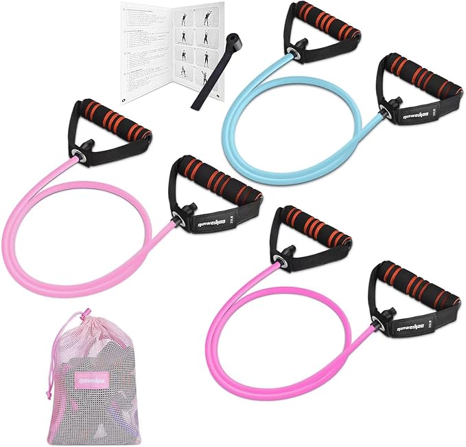 Resistance Exercise Bands Set with Handles Workout Bands for Physical Therapy, Strength Training for Working Out- Door Anchor and Workout Guide.