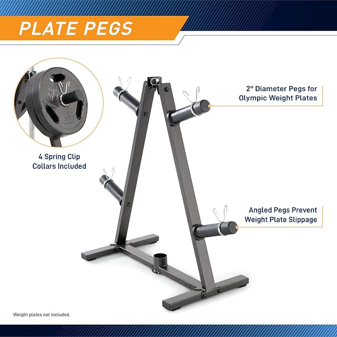 Marcy Olympic Weight Plate Tree for 2-Inch Plates Weight Storage Rack