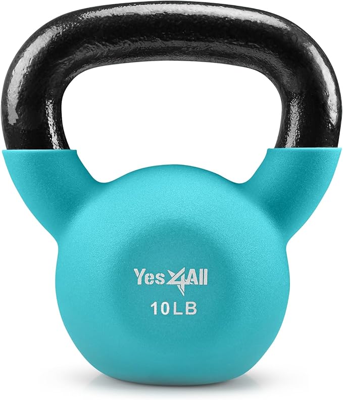 Yes4All Neoprene Coated/Adjustable Kettlebell & Kettlebell Sets - Hand Weights for Home Gym & Dumbbell Weight Set training