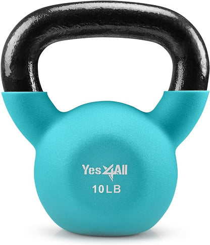 Yes4All Neoprene Coated/Adjustable Kettlebell & Kettlebell Sets - Hand Weights for Home Gym & Dumbbell Weight Set training