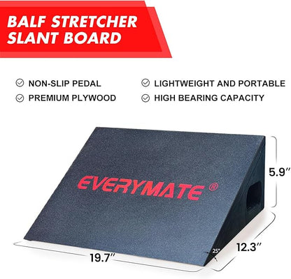 Squat Slant Board Calf Stretcher, Squat Wedge, Slant Board for Squats, Non-Slip Heel Elevated Squat Wedge Block for Weightlifting and Calf Stretching, Knees Over Toes Equipment