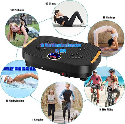 Vibration Plate Exercise Machine Whole Body Workout Vibrate Fitness Platform Lymphatic Drainage Machine for Weight Loss Shaping Toning Wellness Home Gyms Workout